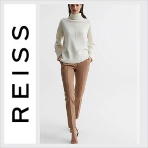 Reiss Sarah Turtleneck Sweater cashmere blend XS natural